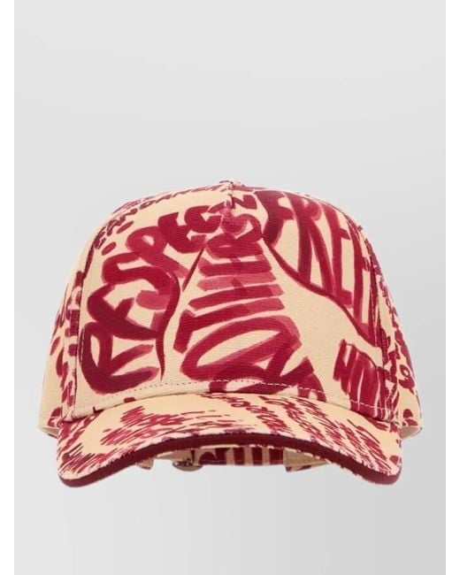 DSquared² Red Rebel Hibiscus Denim Baseball Cap Print