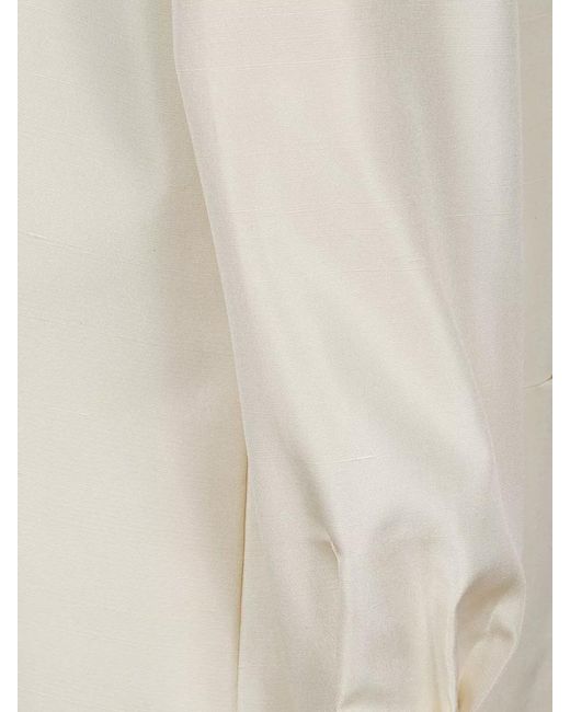 The Row Natural Lucetta Long Sleeve Shirt Jacket Pockets