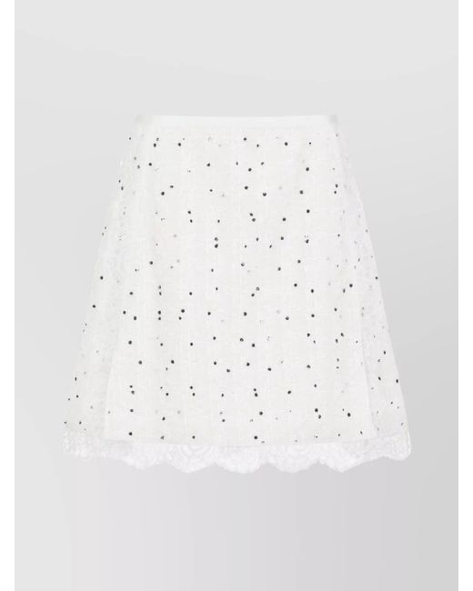 Giambattista Valli White Polka-Dot Mini Skirt