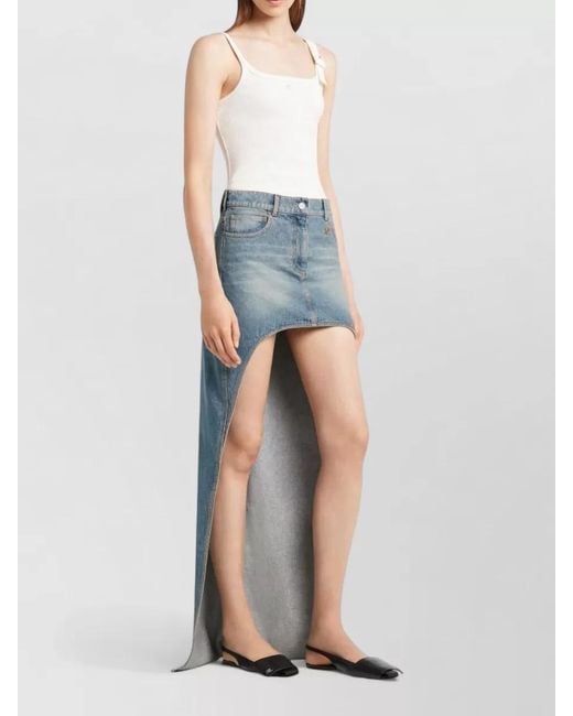 Courreges Blue Denim High-Rise Cutout Skirt