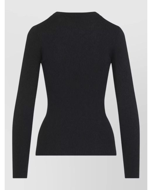 Burberry Black Shona Fine Rib Knit Crew Sweater