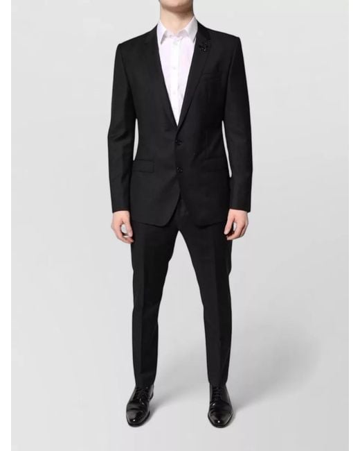 Dolce & Gabbana Black Wool Slim-Fit Single-Breasted Suit for men