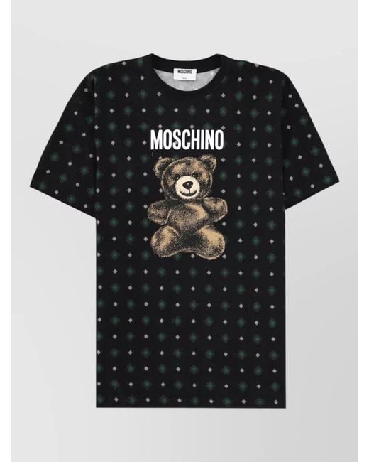 Moschino Black Printed Cotton T-Shirt