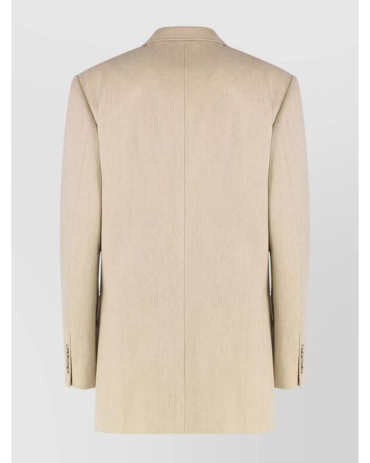 Victoria Beckham Natural Cashmere Double-Breasted Blazer