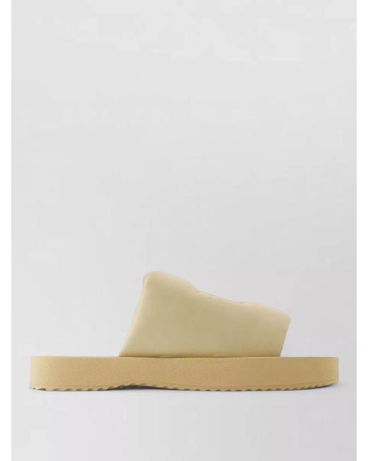 Burberry Natural Lf Knight Leather Slab Sandals