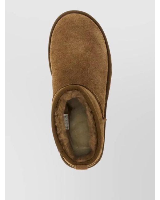 Ugg Brown Leather Platform Ankle Boots