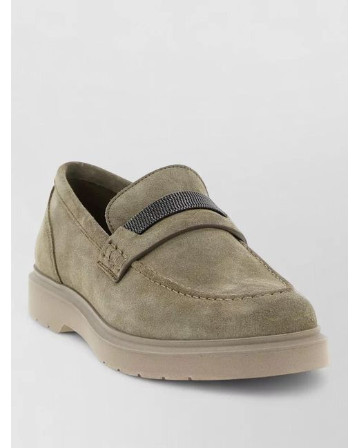 Brunello Cucinelli Natural Leather Loafers