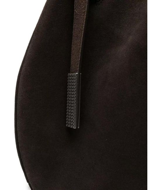 Emporio Armani Black Leather Bucket Bag Casual Style