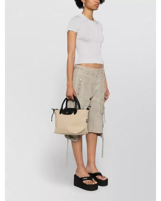 Longchamp Metallic Tote Bag Adjustable Strap Top Handle
