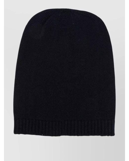 Fabiana Filippi Blue Wool Beanie Hat Knit Texture Ribbed Hem