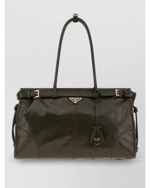 Prada Black Bonnie Leather Tote Bag