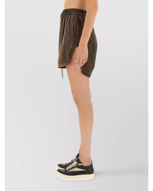 Rick Owens Natural Velvet Short Shorts