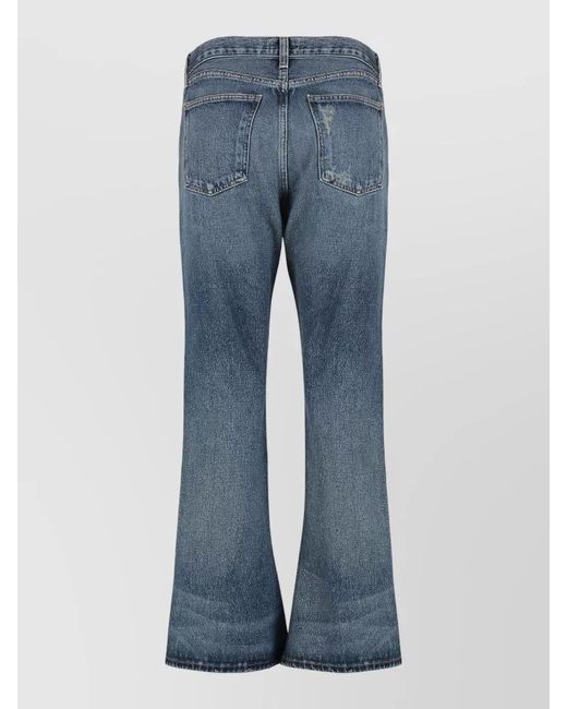 Agolde Blue Denim Mid-Rise Flared Jeans