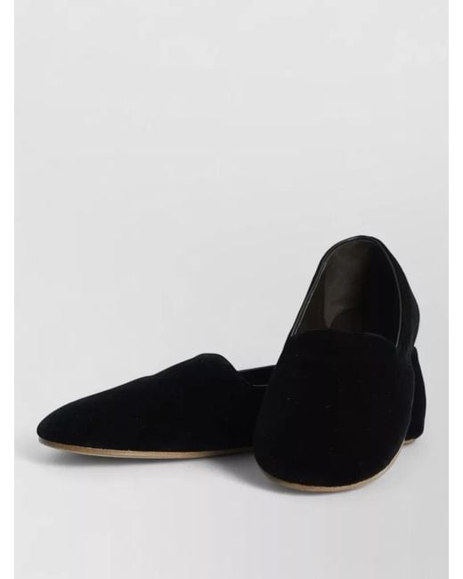 The Row Black Ponti Velvet Leather Sole Slippers
