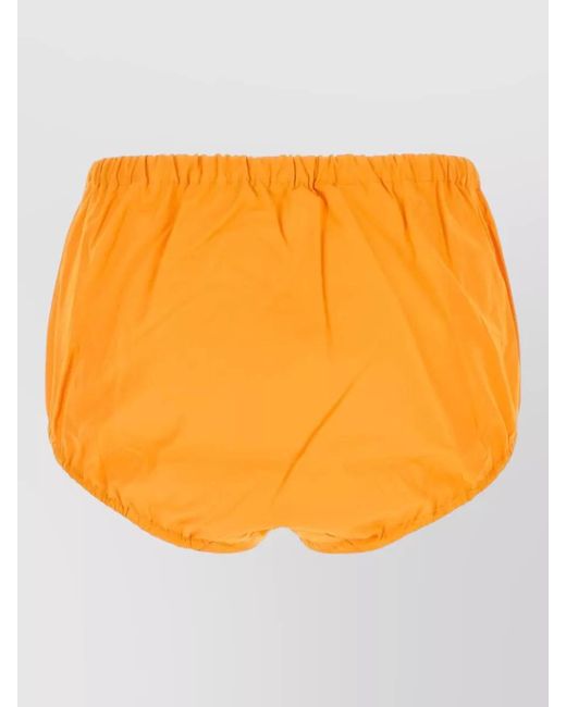 Prada Orange Poplin Shorts Buttoned Pockets Front