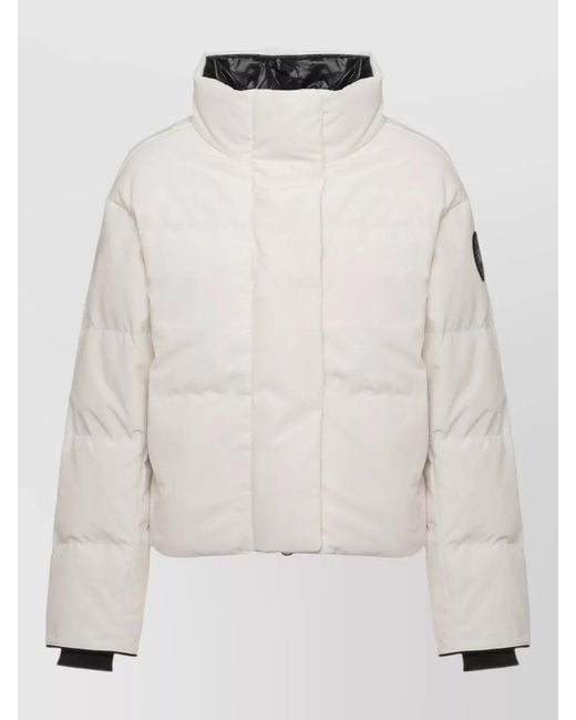 Canada Goose White Short Padded Coat High Neck Sleeves