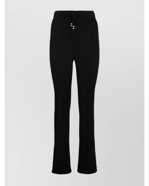 Alanui Black Flared Knit Track Pants