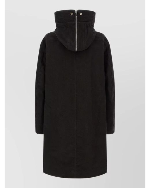 Rick Owens Black Megaparka Hooded Long Parka Casual Style for men