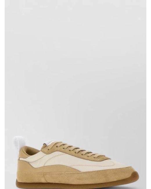 McQueen Natural Ec1 Lace Up Sneakers Suede Leather