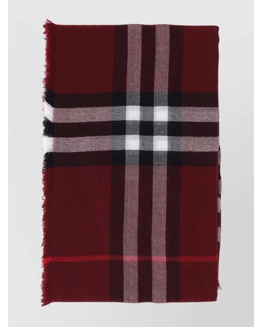 Burberry Purple Wool Checked Scarf
