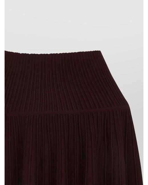 Alaïa Purple Wool Pleated Mini Skirt