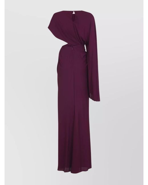 Giambattista Valli Purple Draped Asymmetric Maxi Dress