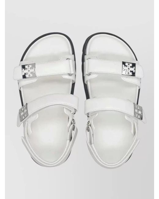 Tory Burch White Sport Sandal Calfskin Open Toe Platform