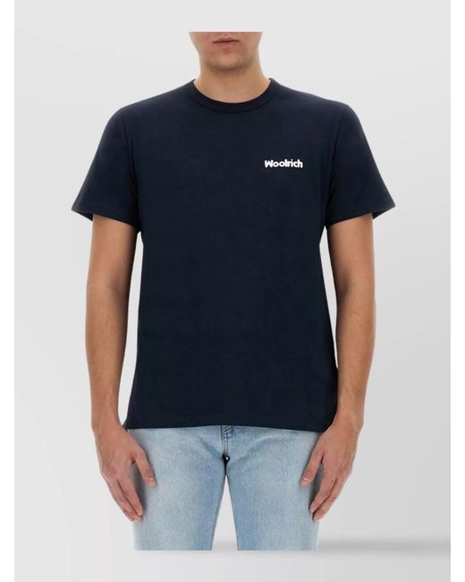 Woolrich Blue Logo T-Shirt for men