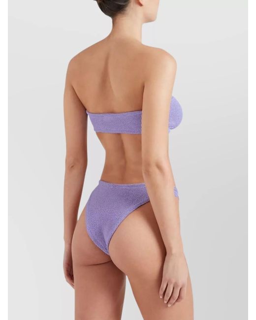 Hunza G Purple Knot Detail Bandeau Swimsuit