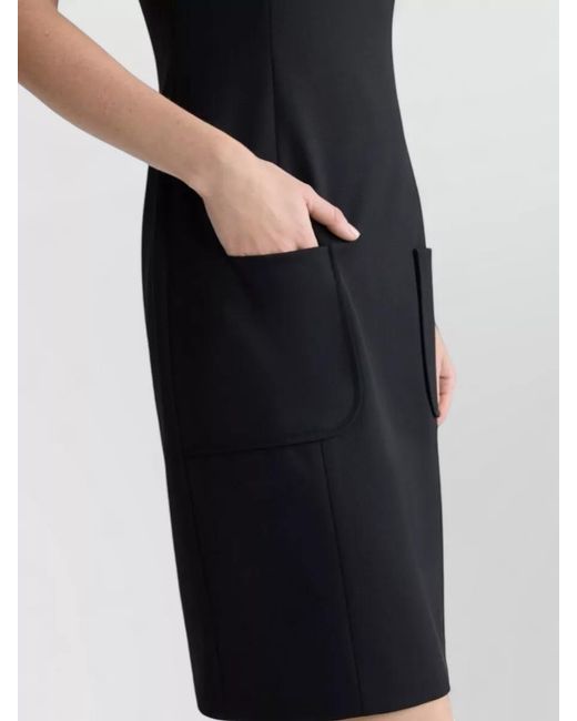 Patou Black Virgin Wool Knee-Length Dress