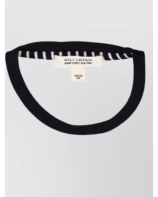 Nili Lotan Blue Striped Short-Sleeve T-Shirt