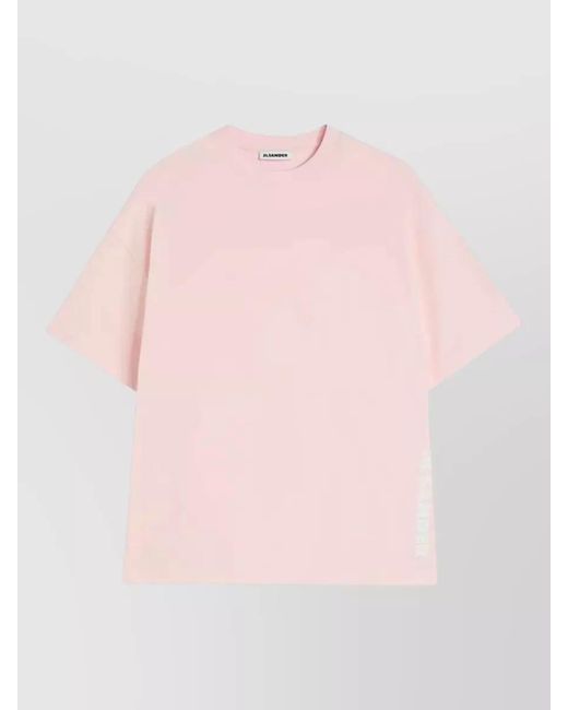 Jil Sander Pink Boxy Fit Cotton Crew Neck T Shirt for men