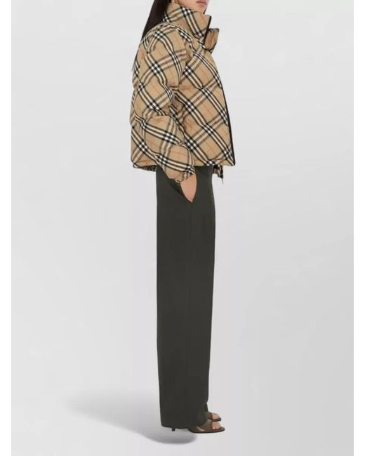 Burberry Natural Checked Puffer Parka Coat