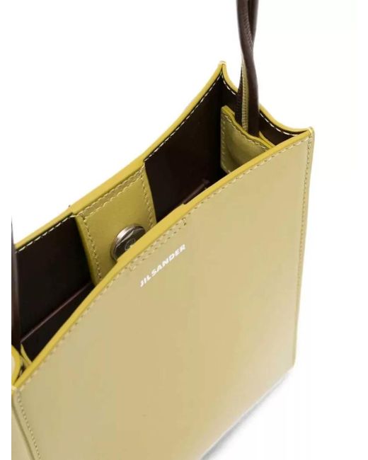 Jil Sander White Tangle Small Leather Cross-Body Bag