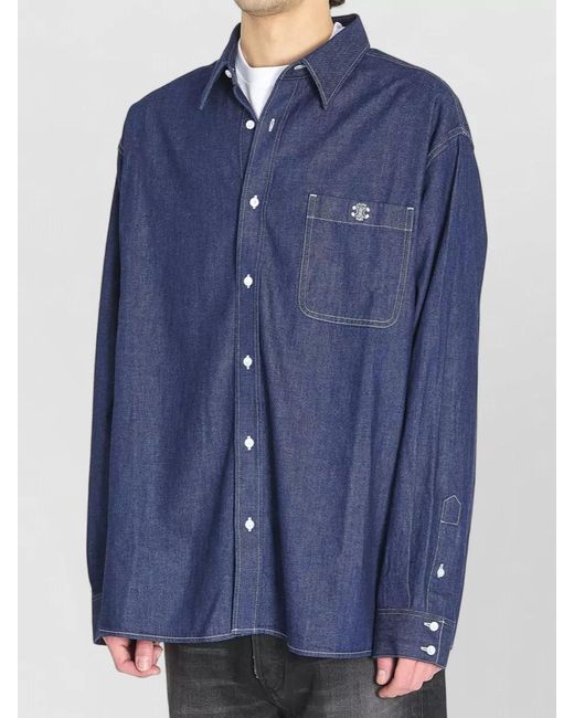 Céline Blue Oversized Denim Overshirt for men