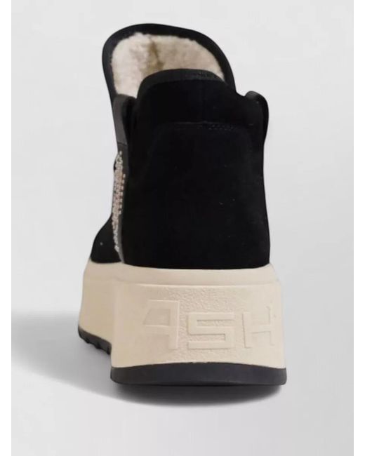 Ash Black Suede Leather Platform Boots