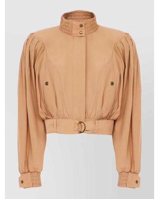 Chloé Natural Cotton Cropped Belted Jacket