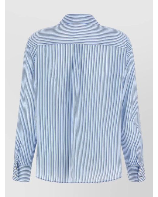 Max Mara Blue Mstflirt Striped Shirt Long Sleeves Buttons
