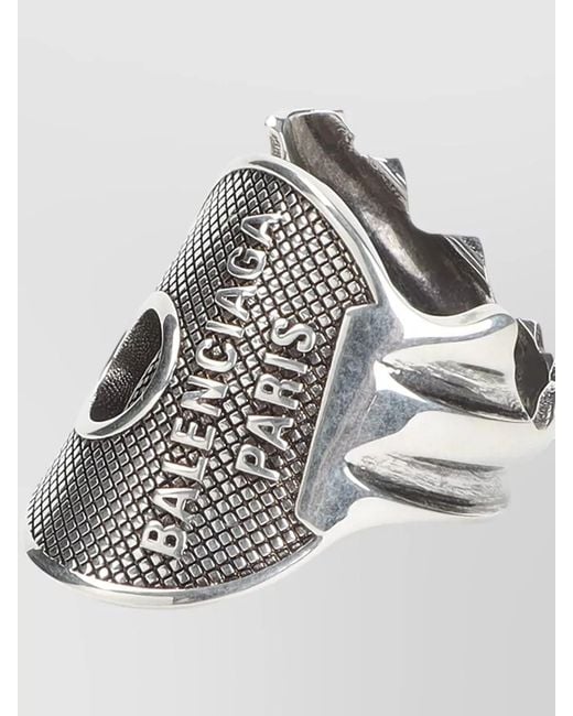 Balenciaga White Neverlost Key Ring Rounded Open Design for men