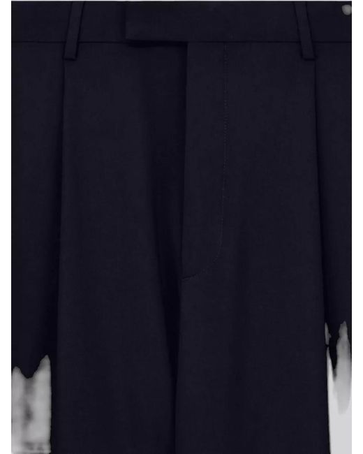 Giorgio Armani Blue Tailored Pleated Mid Rise Ankle Shorts for men