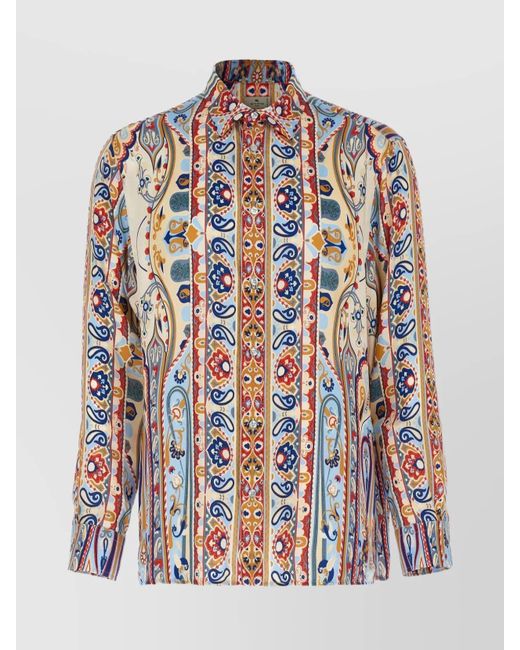 Etro White Paisley Print Shirt for men