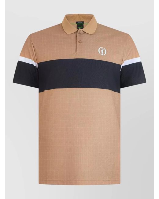 Boss Blue Striped Short-Sleeve Polo Shirt for men