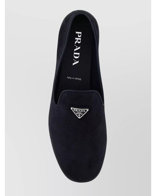 Prada Blue Suede Leather Loafers for men