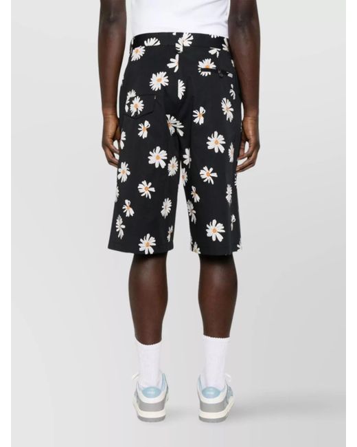 Moschino Blue Margherite Print Straight Bermuda Shorts for men