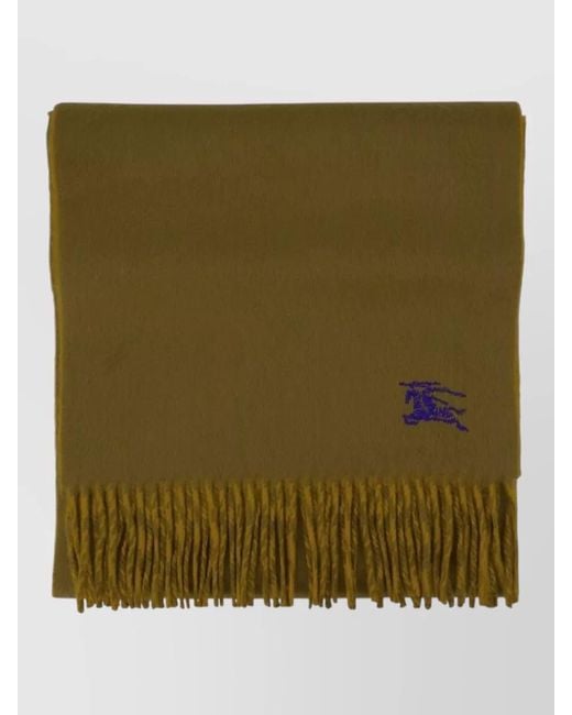Burberry Green Knight Solid Scarf Pure Wool Cashmere