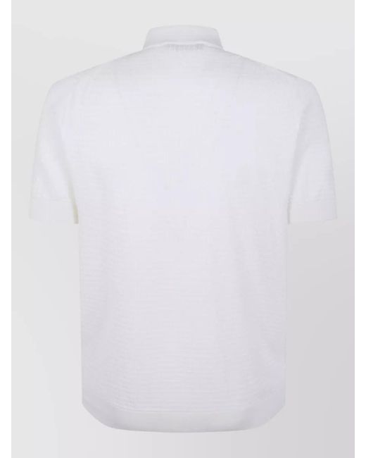 Filippo De Laurentis White Short-Sleeve Polo Shirt for men