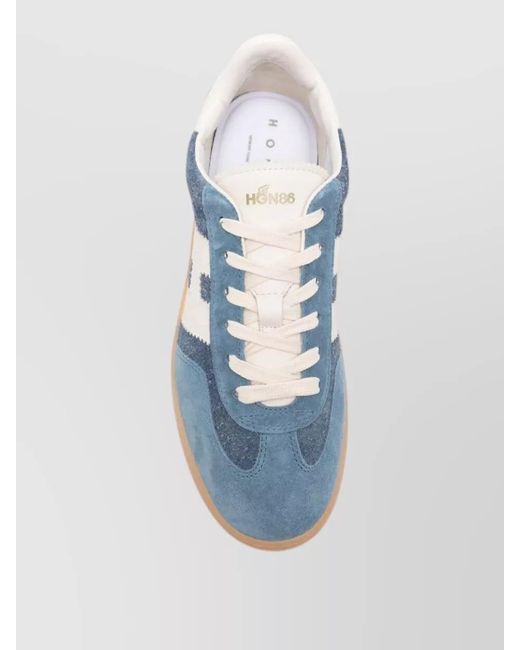 Hogan Blue Cool Leather Sneakers Lace Up Rubber Sole for men