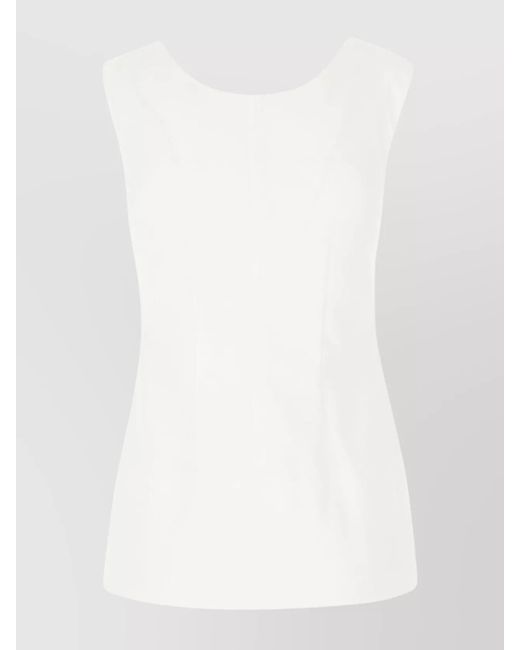 Sportmax White Padded Sleeveless Top