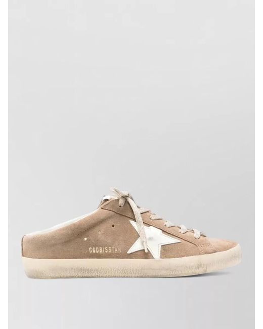 Golden Goose Deluxe Brand Natural Superstar Suede Sabot Lace Up Sneakers