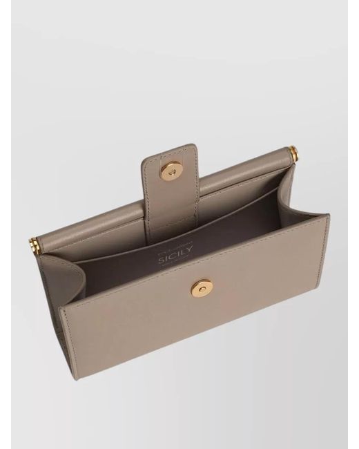 Dolce & Gabbana Natural Dg Logo Bag Leather Clutch Bag